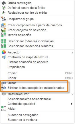 menú eliminar