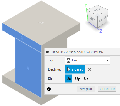 fijo en dirección z