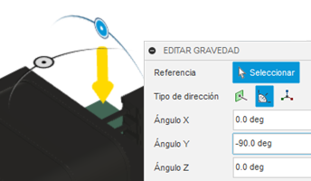dirección de gravedad