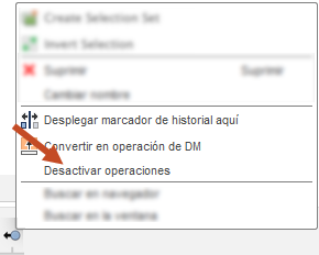 desactivar operación