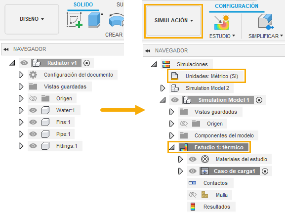 Configuración del análisis térmico