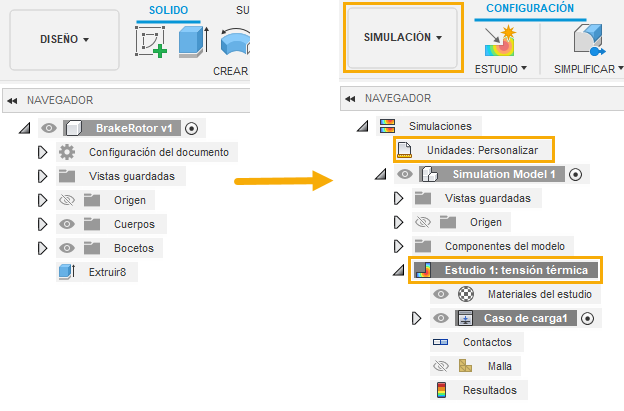 configuración del análisis de tensión estática