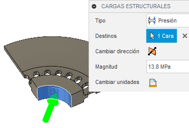 carga de presión