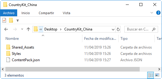 estructura de la biblioteca de contenido