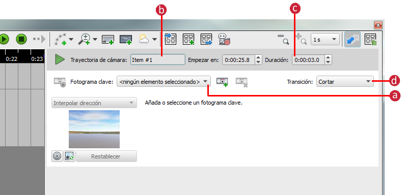 Añadir una trayectoria de cámara
