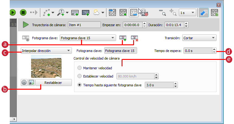 Añadir una trayectoria de cámara