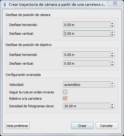 Crear una trayectoria de cámara
