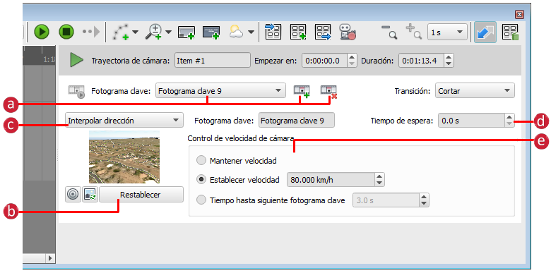 Crear una trayectoria de cámara