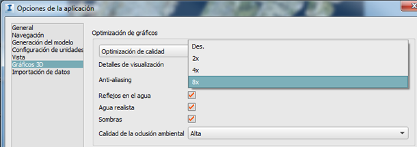 Opciones de anti-aliasing