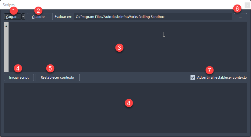 Consola de creación de Scripts