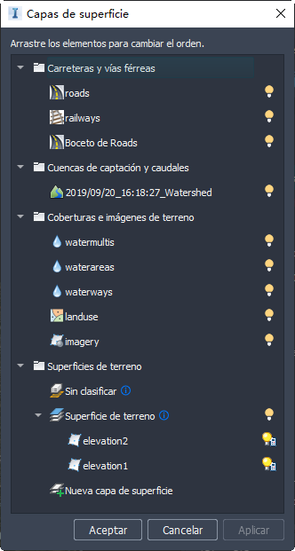 capas de superficie