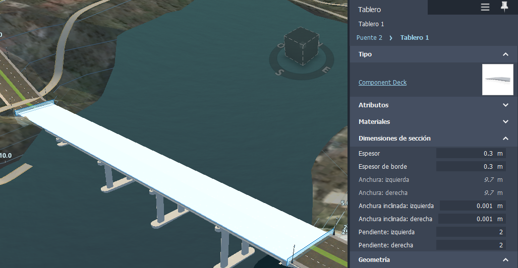 Secciones transversales de tablero del puente