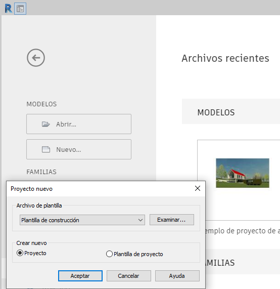 Plantilla de proyecto de Revit