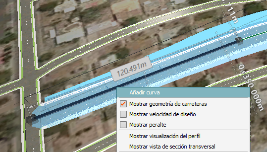 Añadir curva horizontal