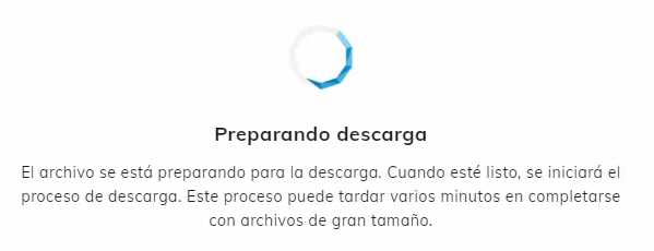 mensaje de descarga