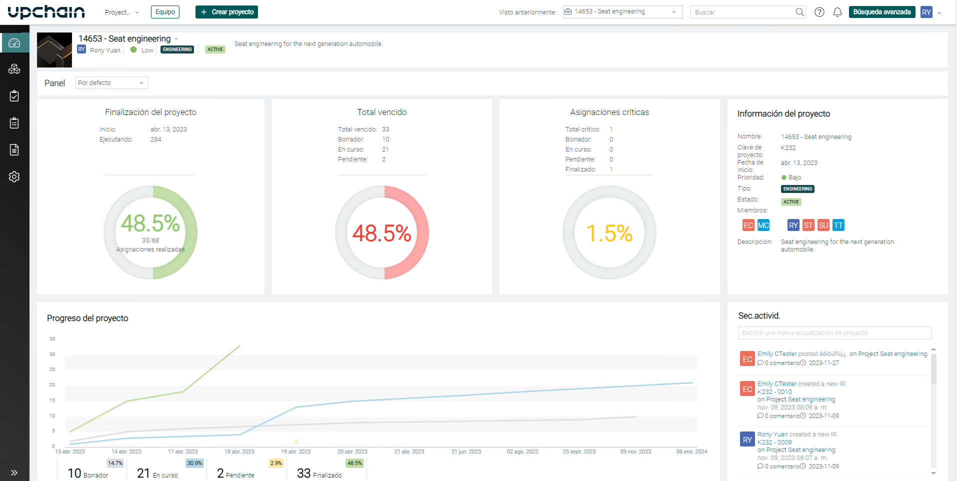 Interfaz de usuario de la versión 23.3