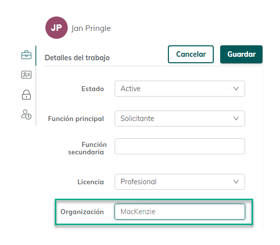 Administrador añadiendo la organización