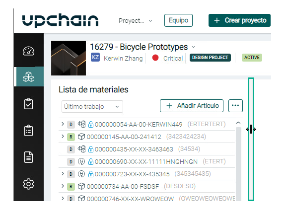 contorno de artículo final ajustable
