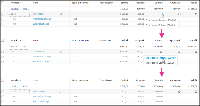 Copier le montant de la TS