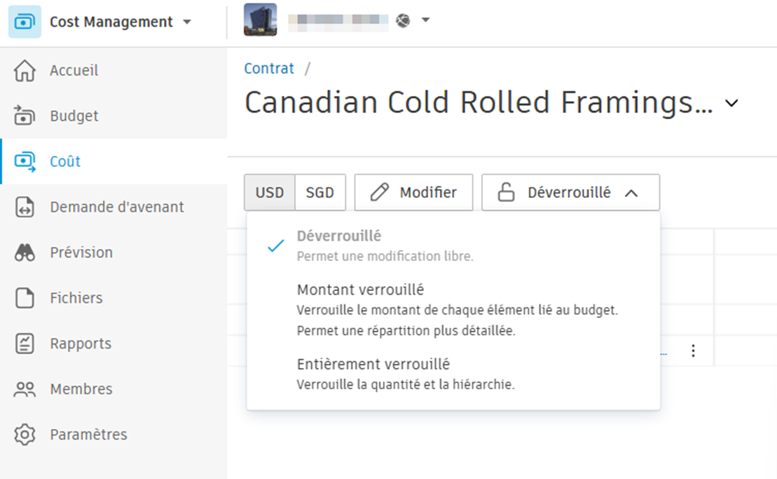 Verrouiller et déverrouiller le contrat