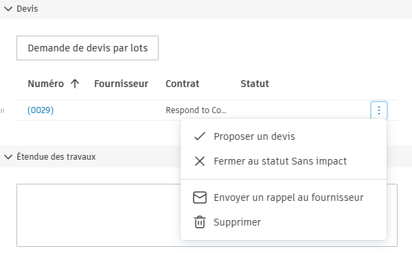 espaces réservé Éléments de coût