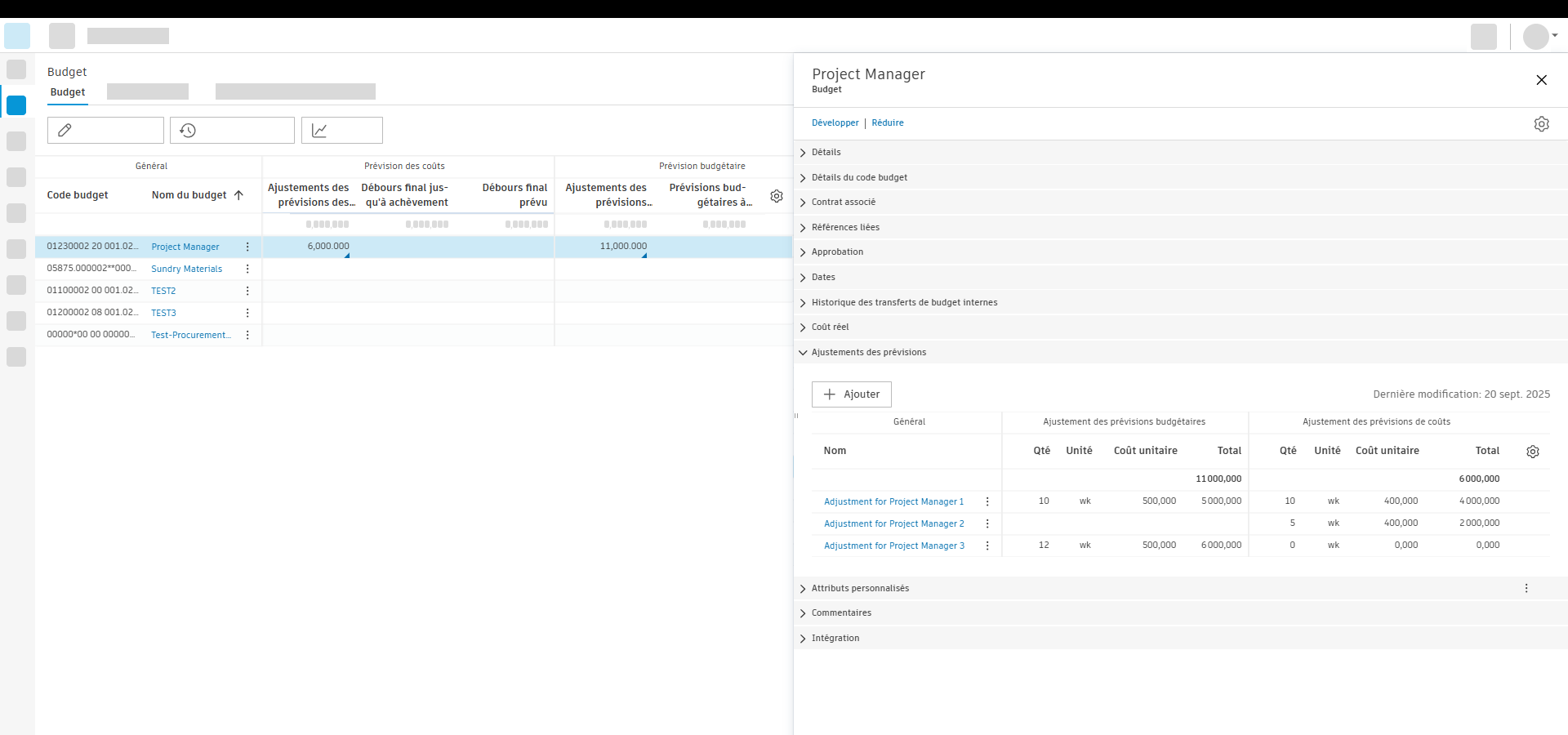 Vue fractionnée et nouvelles colonnes