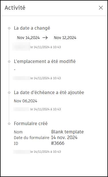 Journal des activités