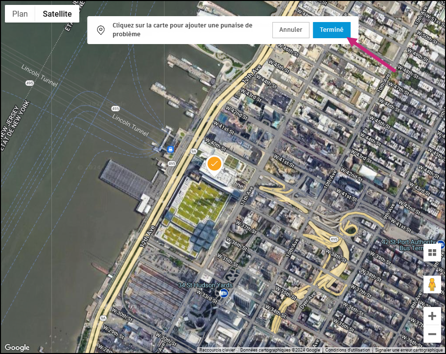 Affichage de la localisation sur la carte