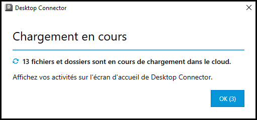 Icône de la barre d’état de Desktop Connector