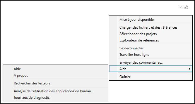 Options de menu de l’écran d’accueil