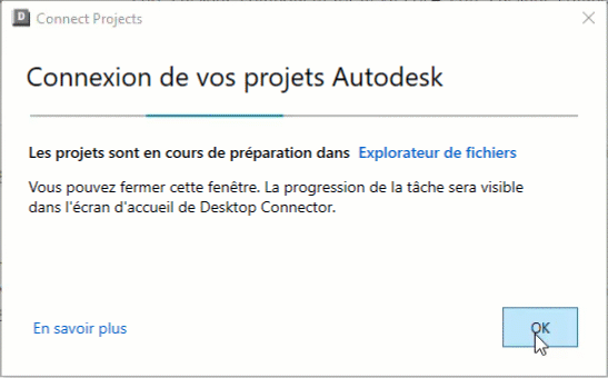 Projets dans l’explorateur de fichiers