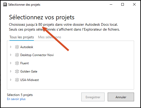 Sélectionner des projets