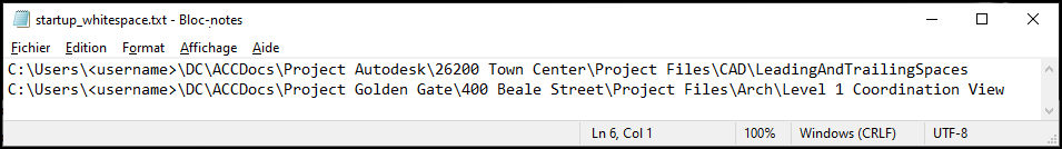 Espaces de fin détectées