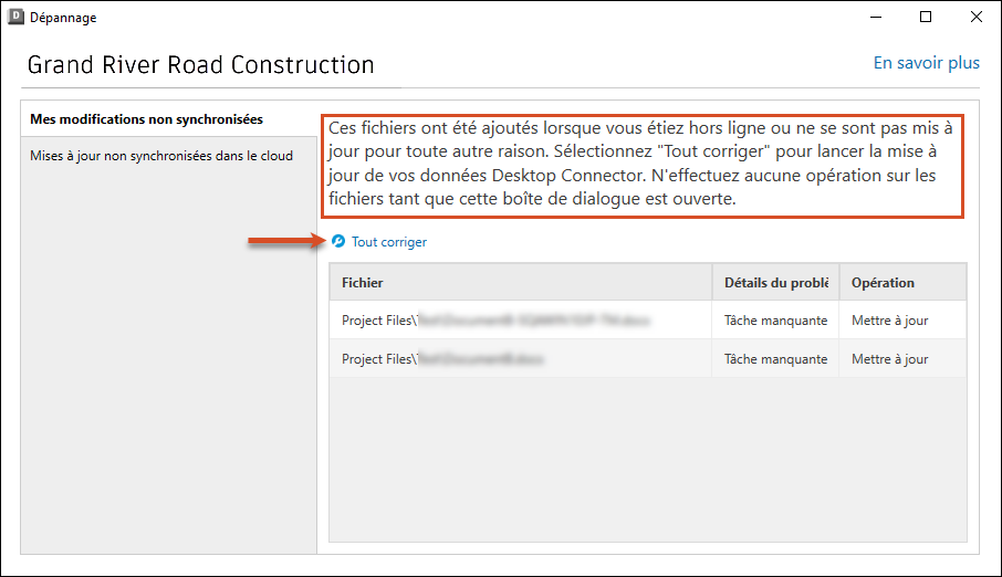 Bouton Tout corriger dans l’outil de résolution de problèmes