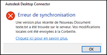 Boîte de dialogue Corbeille