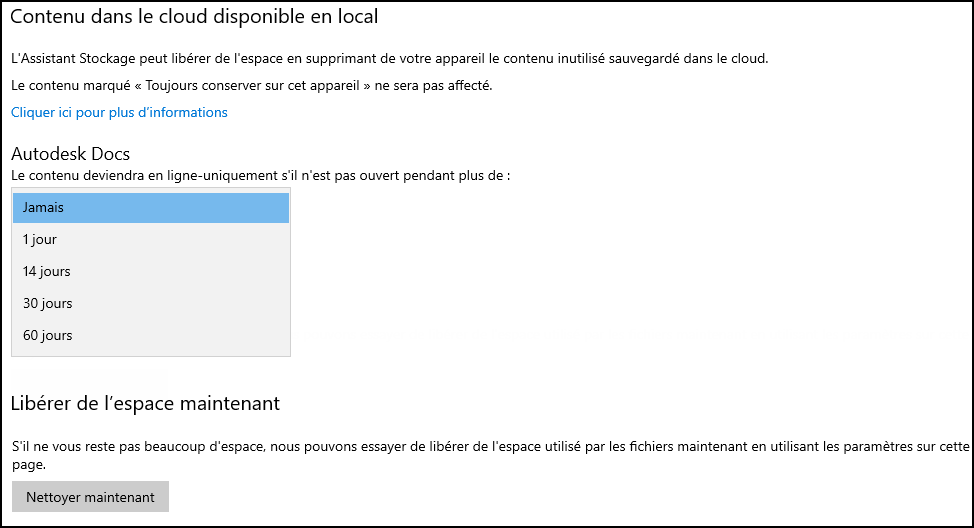 Stockage local dans le cloud