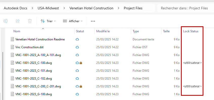 État de verrouillage et personne associée