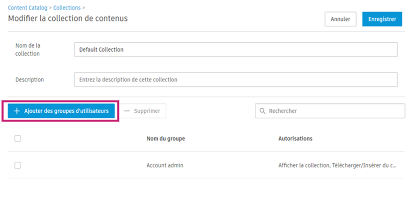 Bouton Ajouter des groupes d’utilisateurs