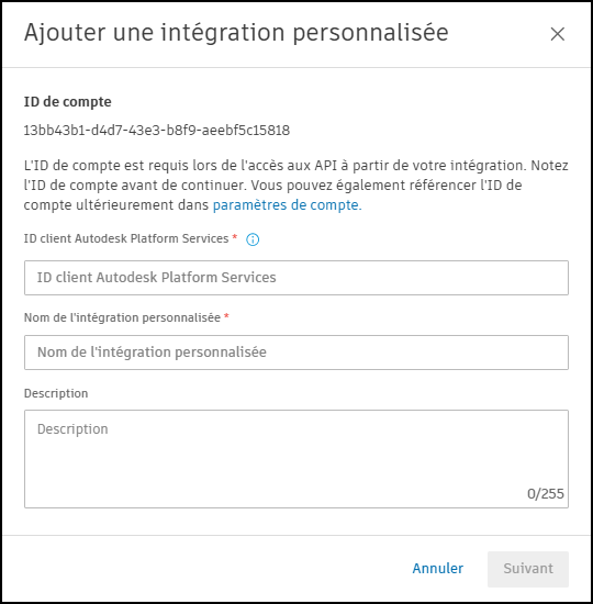 Ajout d’une intégration personnalisée