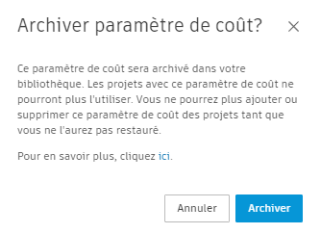 Supprimer le paramètre de coût