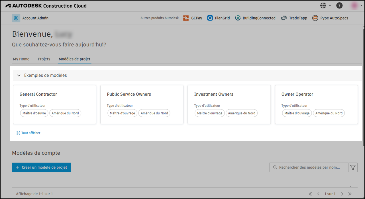Exemples de modèles de projet