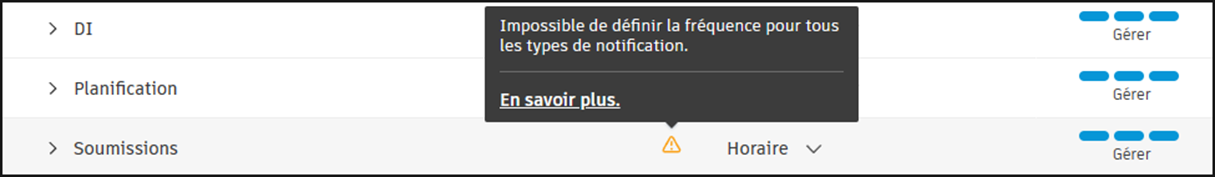 Info-bulle contenant un message d’erreur