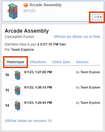Historique du panneau de données