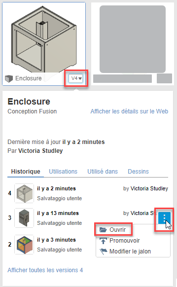 panneau de données - ouvrir la version