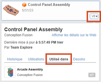 Panneau de données utilisé dans