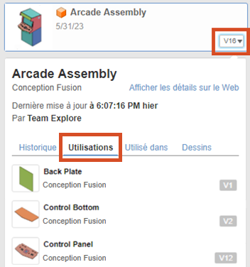 Utilisations du panneau de données