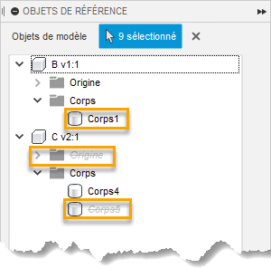 objets de référence avant l’exemple