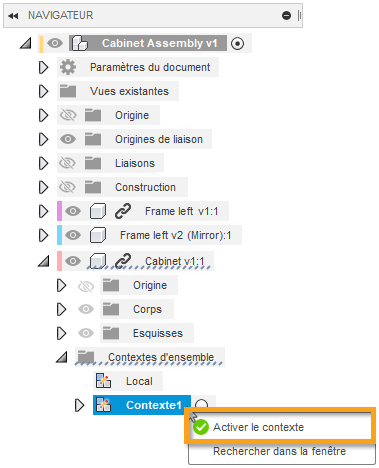 activer le contexte - navigateur