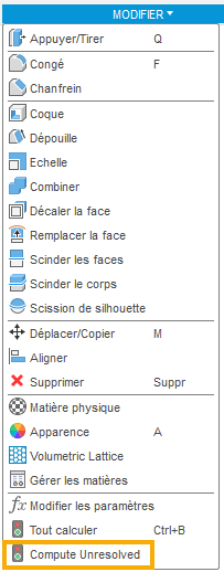 calcul des éléments non résolus