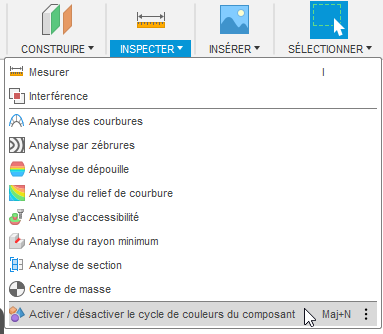 Activer/désactiver le cycle de couleurs du composant